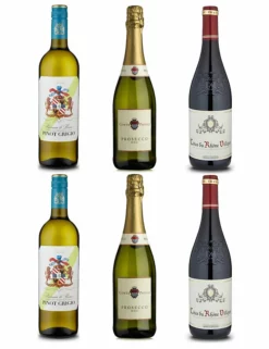 Coupon 🔥 Mixed Cases Mixed Case Of Red, White & Prosecco - Case Of 6 🛒