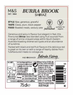 Best Pirce 😉 Red Wine Burra Brook Shiraz - Case Of 6 🔥 -Wine, Beer & Spirits Sales SD FD F23A 00471237 NC X EC 2