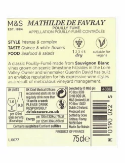 Cheapest 🎉 White Wine Mathilde De Favray Pouilly Fume - Case Of 6 💯 -Wine, Beer & Spirits Sales SD FD F23A 00471312 NC X EC 2