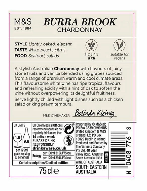 Coupon β€οΈ White Wine Burra Brook Chardonnay - Case Of 6 π₯° 5 Coupon β€οΈ White Wine Burra Brook Chardonnay - Case Of 6 π₯° - Image 3