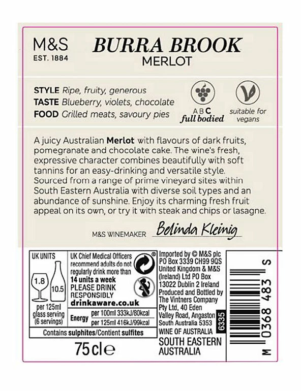 Budget π Red Wine Burra Brook Merlot - Case Of 6 β 5 Budget π Red Wine Burra Brook Merlot - Case Of 6 β - Image 3
