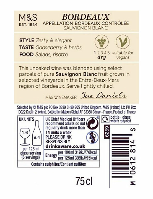 Budget π White Wine Bordeaux Sauvignon Blanc - Case Of 6 π 5 Budget π White Wine Bordeaux Sauvignon Blanc - Case Of 6 π - Image 3