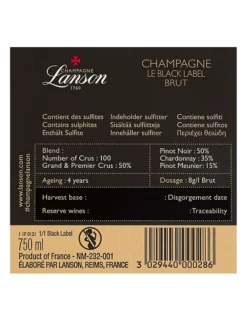 Cheap ⭐ Champagne Lanson Le Black Label Brut NV - Single Bottle 🌟 -Wine, Beer & Spirits Sales SD FD F23A 29015269 NC X EC 2