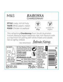 Best deal ✨ M&S Classics White Wine Barossa Chardonnay - Case Of 6 ⭐ -Wine, Beer & Spirits Sales SD FD F23A 29085576 NC X EC 2