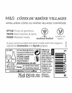 Budget ✨ M&S Classics Red Wine Côtes Du Rhône Villages - Case Of 6 👍 -Wine, Beer & Spirits Sales SD FD F23A 29118168 NC X EC 2